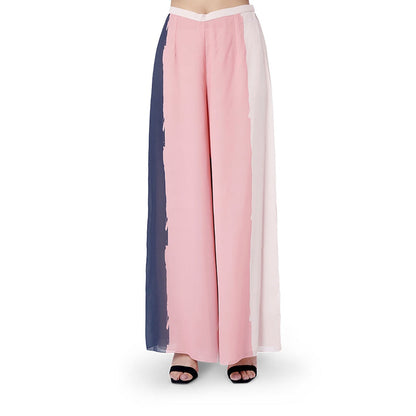 PS Pret by Payal Singhal Sadaf Coral Printed Art Georgette Short Kaftaan & Palazzo (Set of 2)