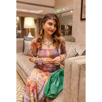 PS Pret by Payal Singhal African Print Crepe Crop Top with Skirt (Set of 2)