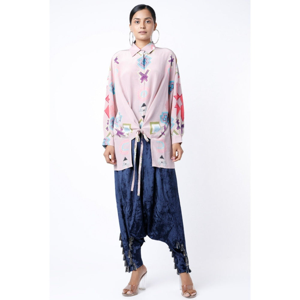 PS Pret by Payal Singhal Pink Ikat Star Print Crepe Shirt Tunic