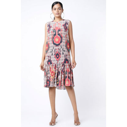 PS Pret by Payal Singhal Red Ikat Tribe Print Crepe Frill Hem Tunic