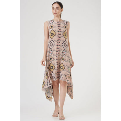 PS Pret by Payal Singhal Blush Mosaic Diamond Small Print Crepe Handkerchief Tunic