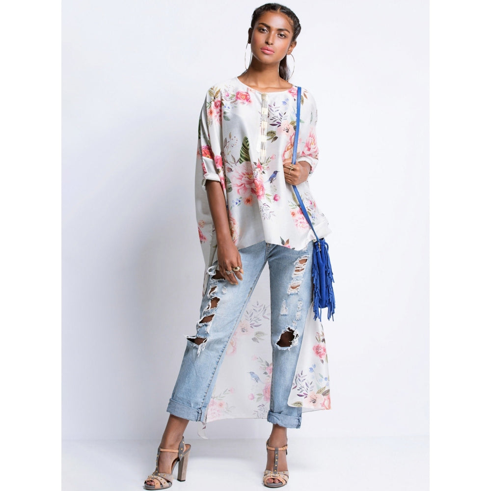 PS Pret by Payal Singhal Grey Gulabi Print Kaftan