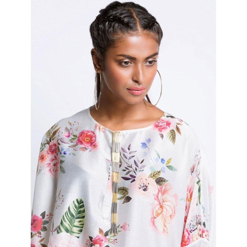 PS Pret by Payal Singhal Grey Gulabi Print Kaftan