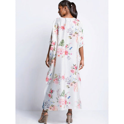 PS Pret by Payal Singhal Grey Gulabi Print Kaftan