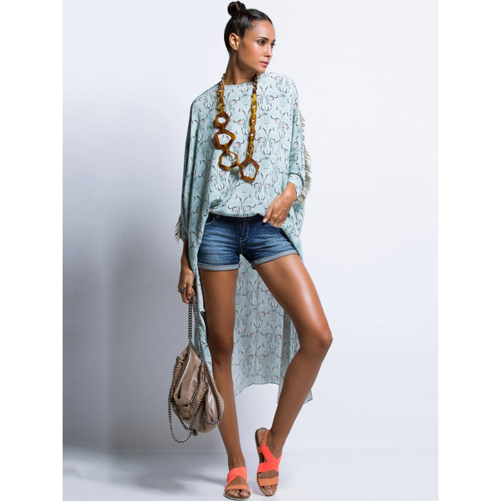 PS Pret by Payal Singhal Aqua Printed Kaftan Tunic