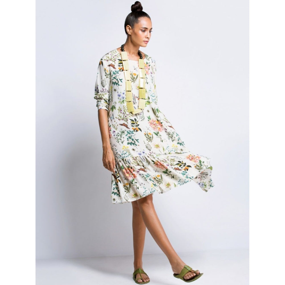 PS Pret by Payal Singhal Off White Printed Frill Tunic