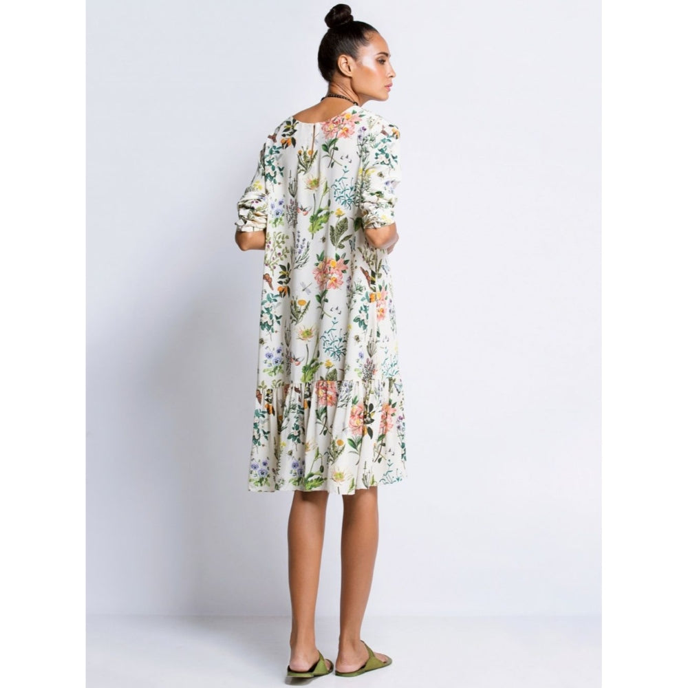 Payal Singhal Off White Printed Frill Tunic