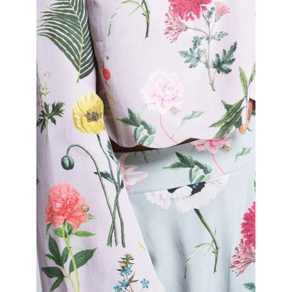 Payal Singhal Lilac Printed Crop Top And Aqua Pant (Set of 2)