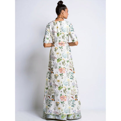 Payal Singhal Off White And Lime Printed Lehenga Set