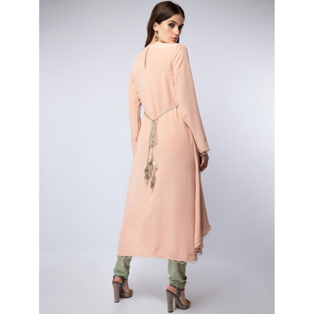 Payal Singhal Blush Embroidered Yoke Kurta with Churidar And Dupatta - Set of 3