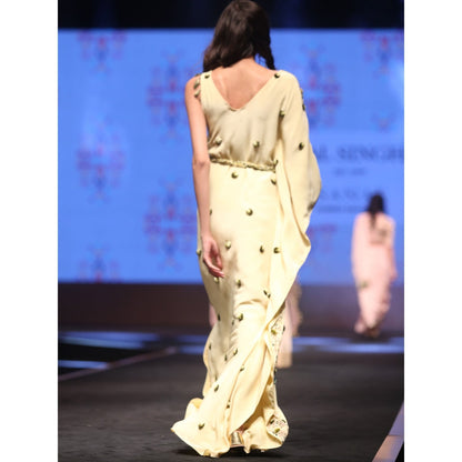 Payal Singhal Jihan Crepe Kaftan Dress with Tie-Up Belt (Set of 2)