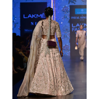 Payal Singhal Larisa Stone Velvet Embroidered Lehenga with Blouse & Dupatta (Set of 3)