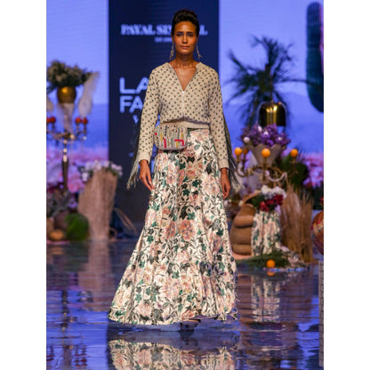 Payal Singhal Uri Floral Velvet Lehenga with Bomber Jacket (Set of 2)