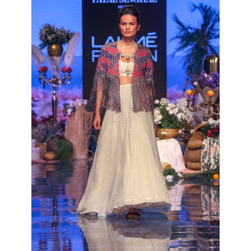 Payal Singhal Gul Embellished Lehenga with Bustier Top & Jacket (Set of 3)