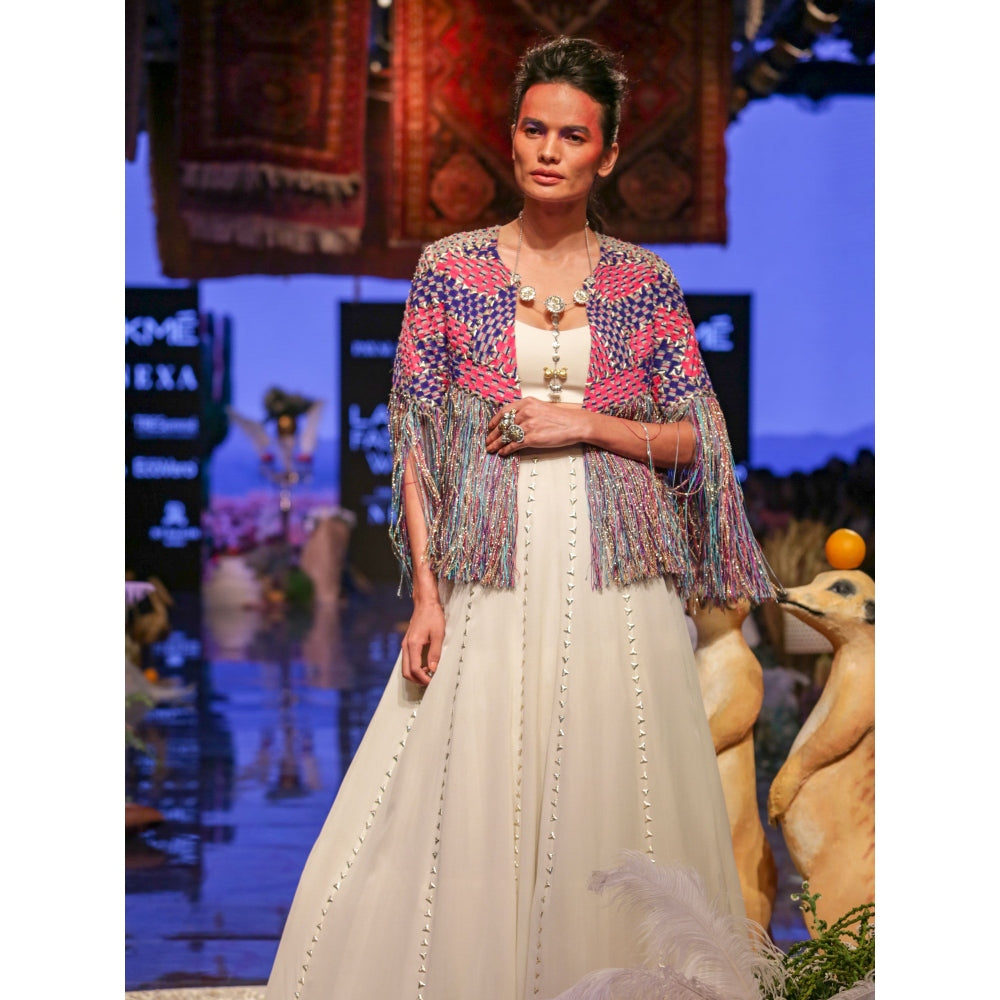 Payal Singhal Gul Embellished Lehenga with Bustier Top & Jacket (Set of 3)