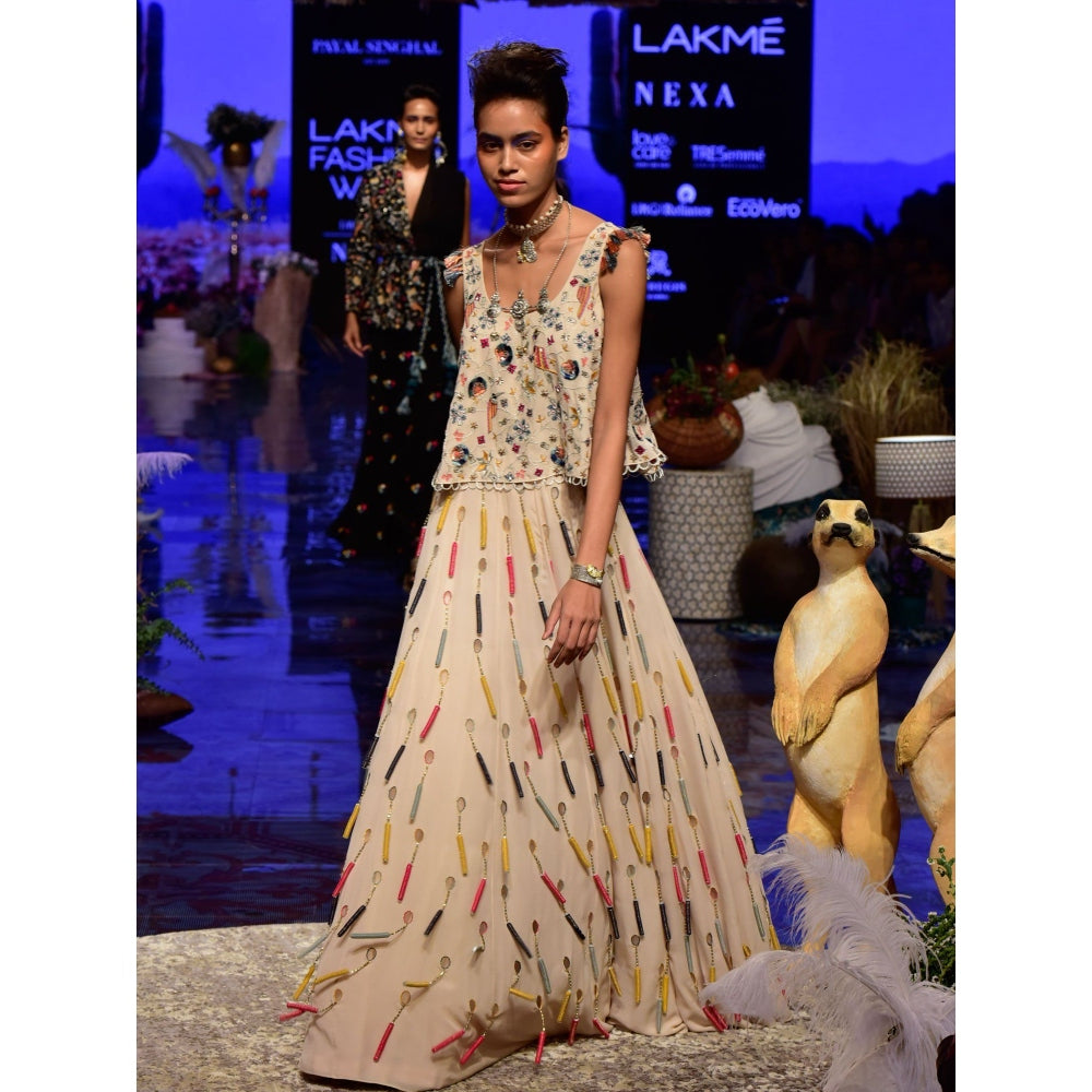 Payal Singhal Amaya Georgette Skirt with Top (Set of 2)