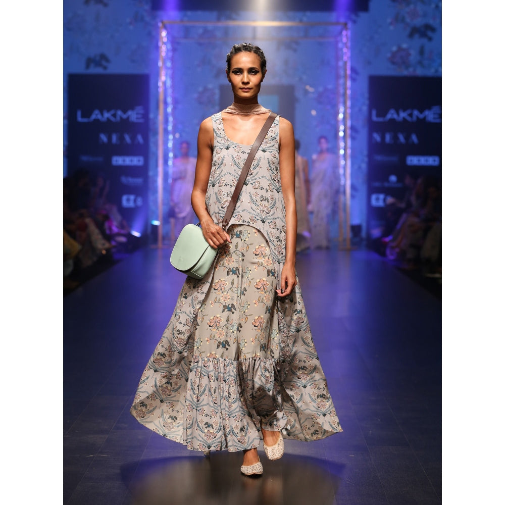 Payal Singhal Anira Asymmetric Kurta with Palazzo & Dupatta (Set of 3)