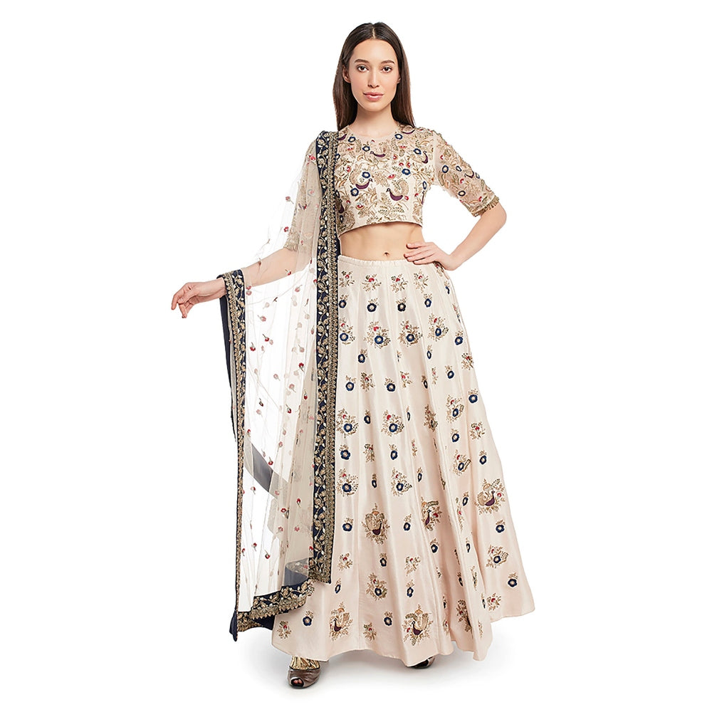 Payal Singhal Gulbanu Embroidered Blouse & Palazzo with Dupatta & Tie-Up Belt (Set of 4)