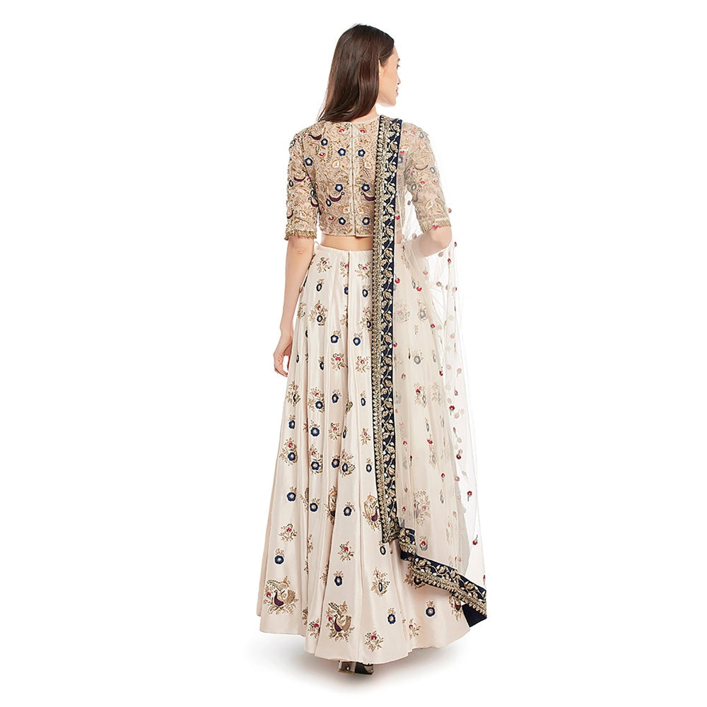 Payal Singhal Gulbanu Embroidered Blouse & Palazzo with Dupatta & Tie-Up Belt (Set of 4)