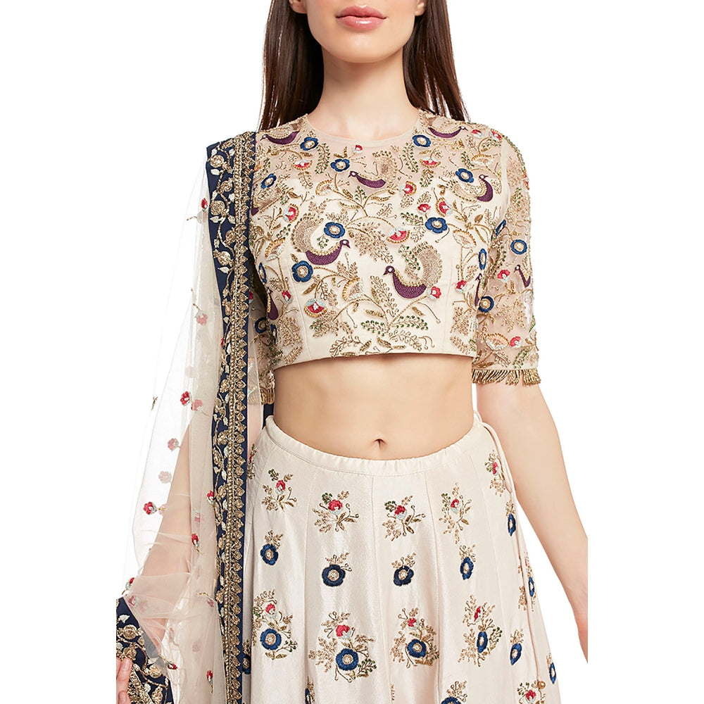 Payal Singhal Gulbanu Embroidered Blouse & Palazzo with Dupatta & Tie-Up Belt (Set of 4)