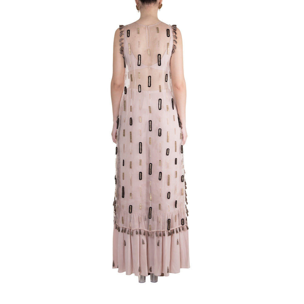 Payal Singhal Ajdah Embellished Kurta with Bustier & Frilled Palazzo (Set of 3)