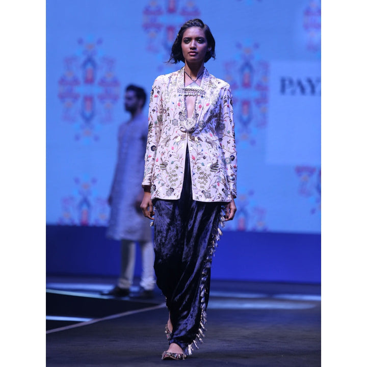 Payal Singhal Atilla Embellished Jacket with Low Crotch Pant (Set of 2)