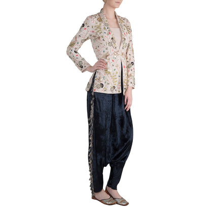 Payal Singhal Atilla Embellished Jacket with Low Crotch Pant (Set of 2)