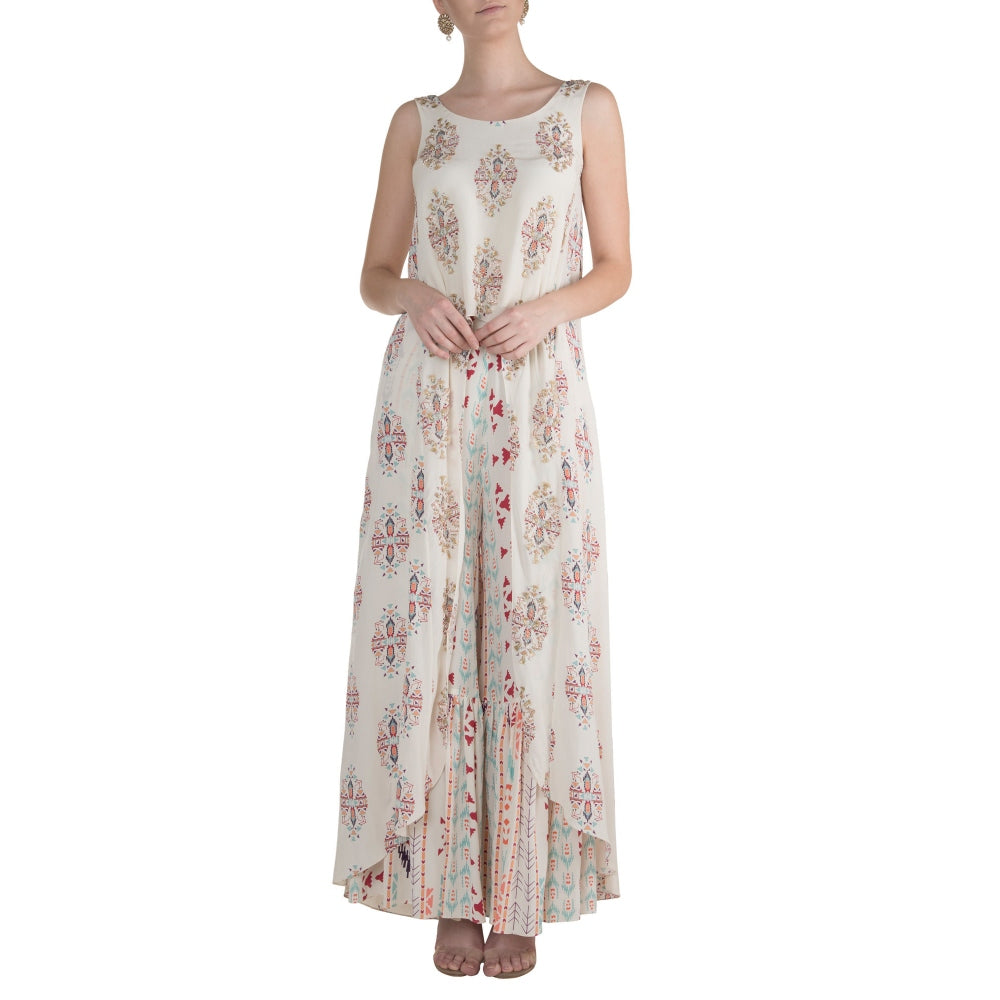 Payal Singhal Azizah Asymmetric Kurta with Sharara Pants (Set of 2)