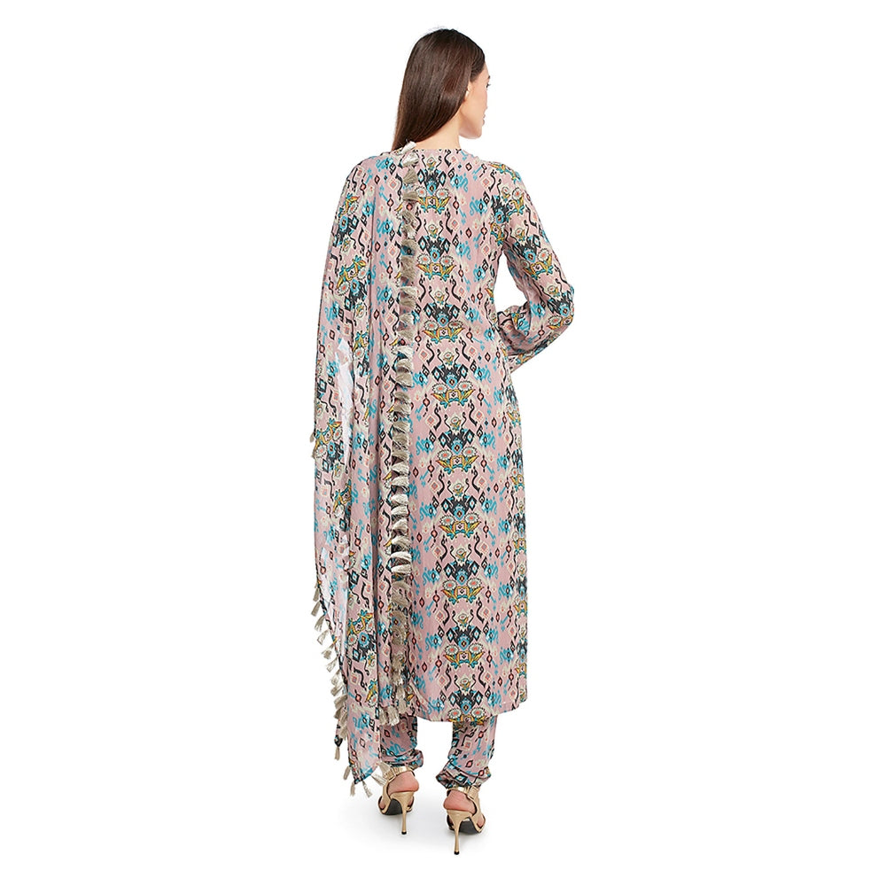 Payal Singhal Azia Floral Georgette Long Kurta with Churidar (Set of 2)