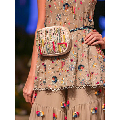 Payal Singhal Aura Embellished Short Kurti with Sharara Pants (Set of 2)