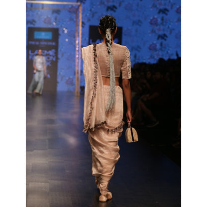 Payal Singhal Latifa Chanderi Stripes Saree with Blouse & Petticoat (Set of 3)