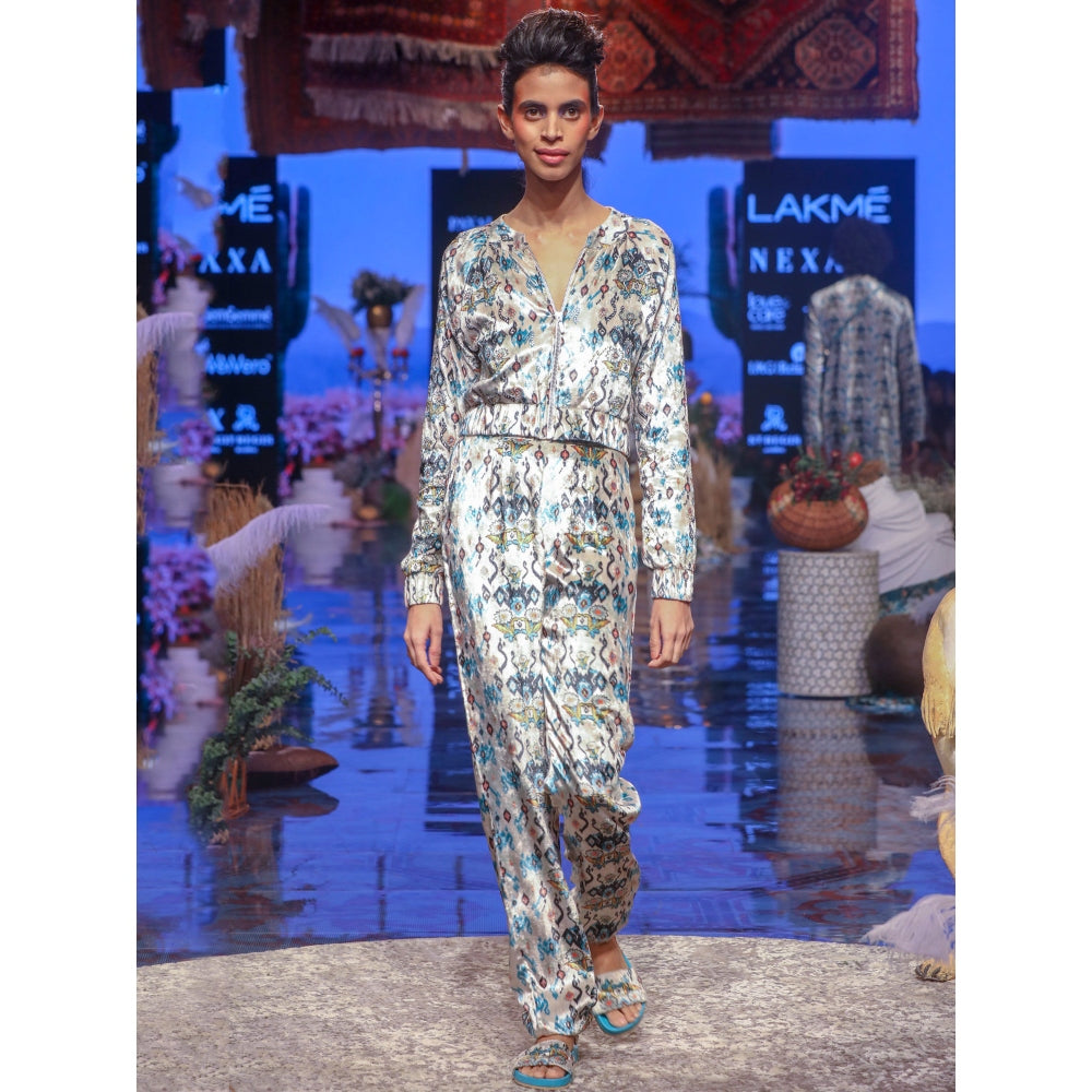 Payal Singhal Afrika Printed Bomber Jacket With Pants (Set of 2)