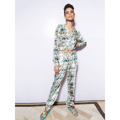 Payal Singhal Afrika Printed Bomber Jacket With Pants (Set of 2)