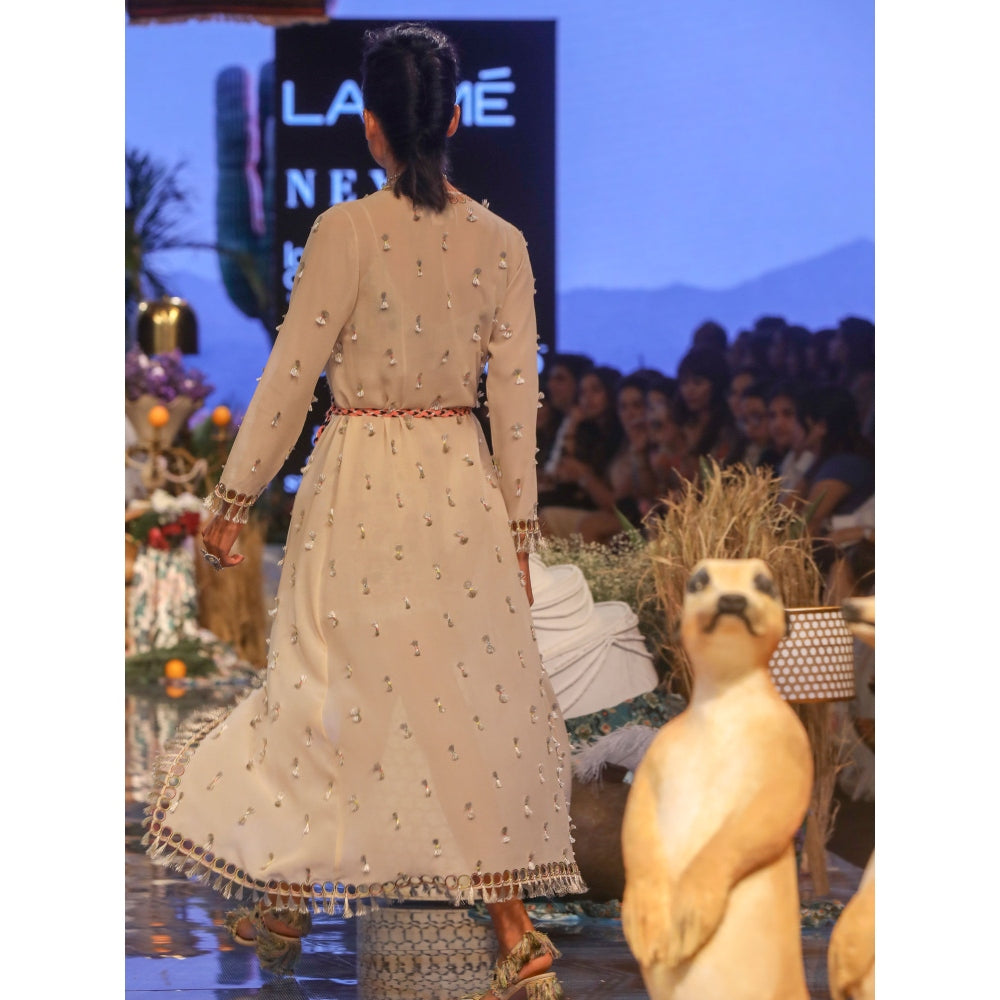 Payal Singhal Helina Embellished Jacket & Bustier Top With Shorts & Belt (Set of 4)