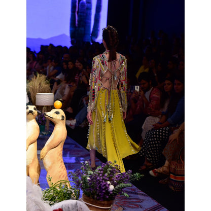 Payal Singhal Marakesh Embroidered Jacket With Tasselled Skirt (Set of 2)