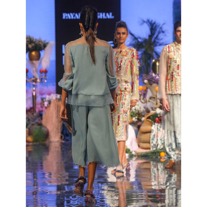Payal Singhal Julia Embellished Top With Culotte Pants (Set of 2)