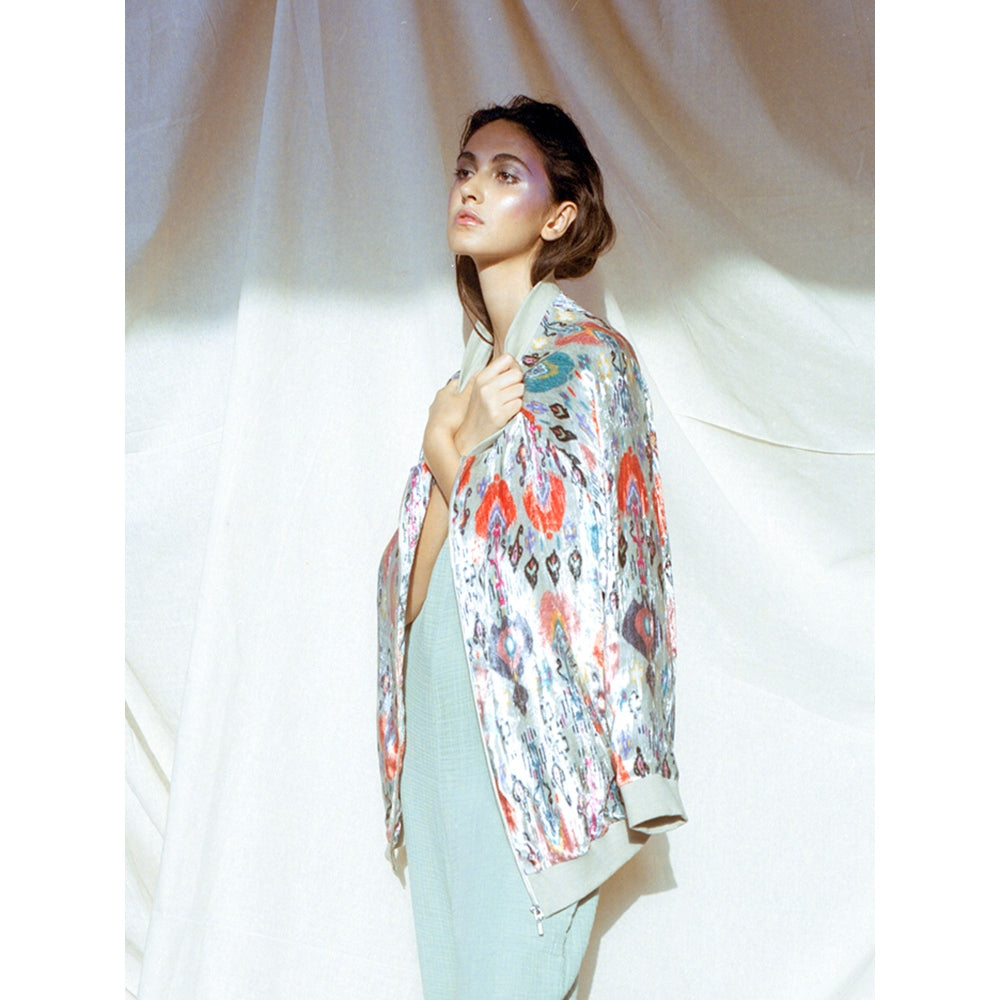 PS Pret by Payal Singhal Ikat Printed Bombar Jacket