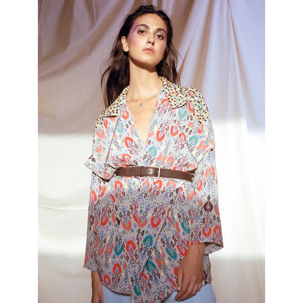 Payal Singhal Ikat Printed Crepe Jacket