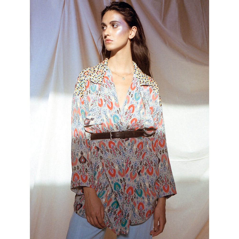 Payal Singhal Ikat Printed Crepe Jacket