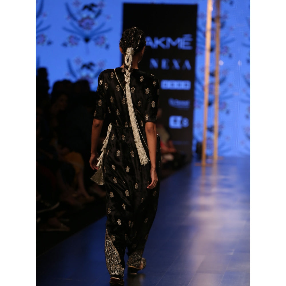 Payal Singhal Uzbek Velvet Low Crotch Jumpsuit