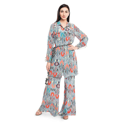 Payal Singhal Blue Printed Palazzo & Kurta (Set of 2)