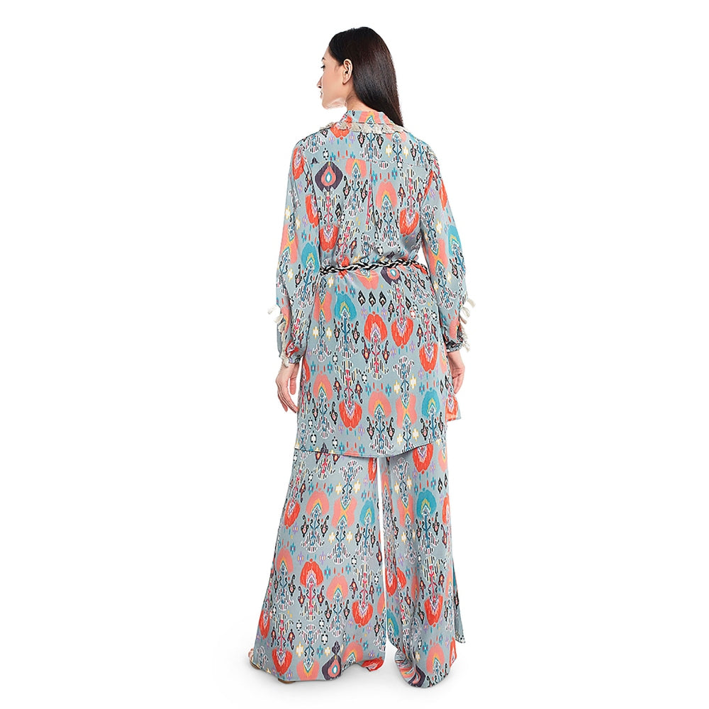 Payal Singhal Blue Printed Palazzo & Kurta (Set of 2)