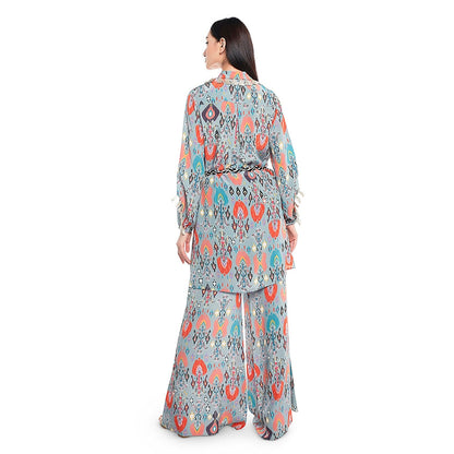 Payal Singhal Blue Printed Palazzo & Kurta (Set of 2)