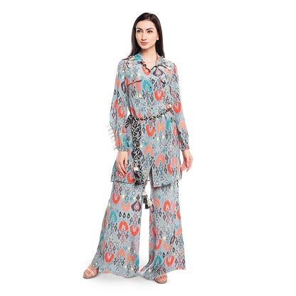 Payal Singhal Blue Printed Palazzo & Kurta (Set of 2)