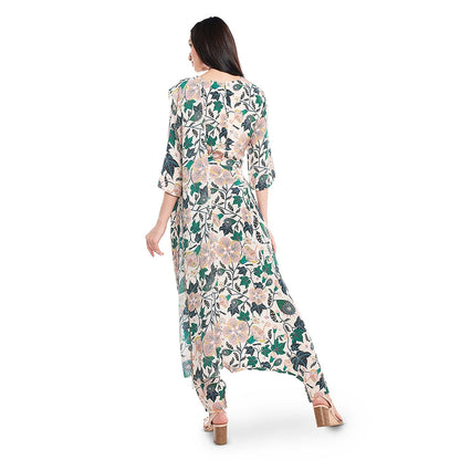 Payal Singhal Off White Printed Dhoti Saree with Stitched Blouse (Set of 2)