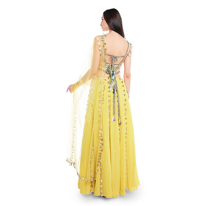 Payal Singhal Green Embroidered Lehenga & Choli with Dupatta (Set of 3)