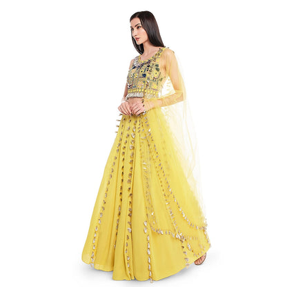 Payal Singhal Green Embroidered Lehenga & Choli with Dupatta (Set of 3)