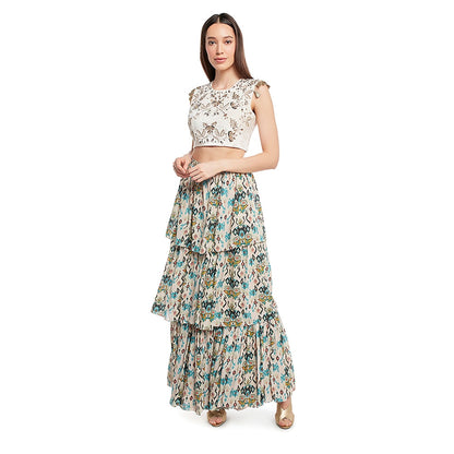 Payal Singhal Off White Embroidered Sharara & Blouse (Set of 2)