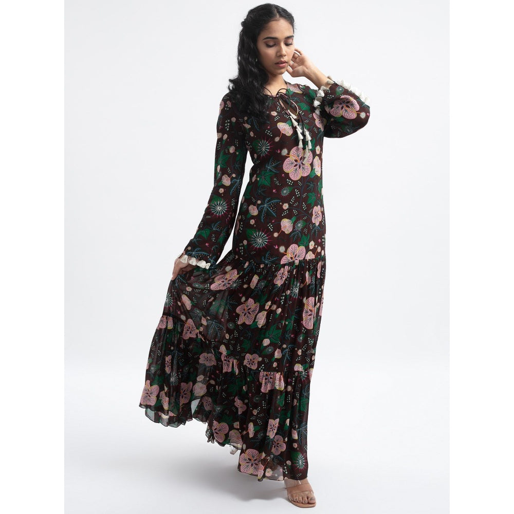 PS Pret by Payal Singhal Brown Abutilon Boho Maxi Dress