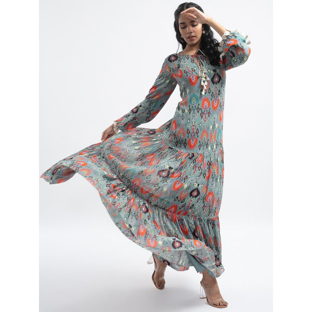 PS Pret by Payal Singhal Blue Ikat Garden Boho Maxi Dress